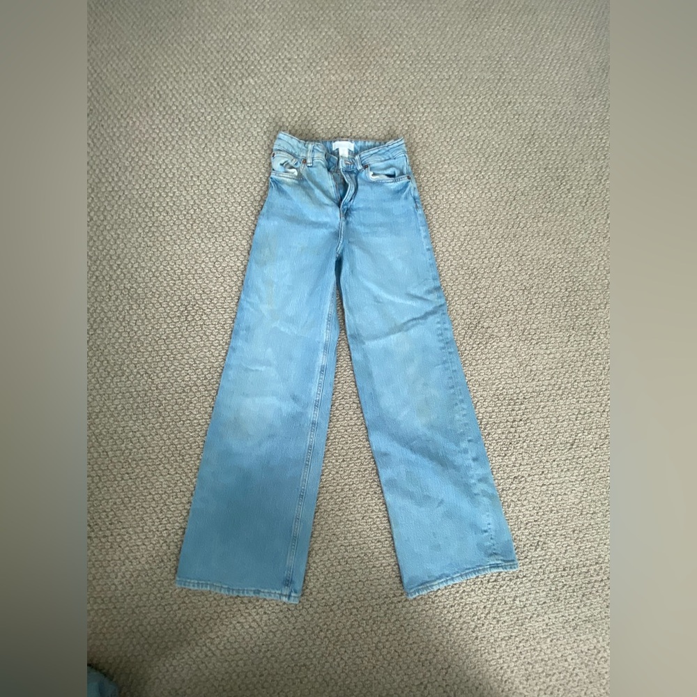h & m wide/straight leg jeans!